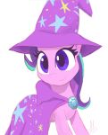  2017 cape clothed clothing cute equine eyelashes female feral friendship_is_magic hair hat horn mammal multicolored_hair my_little_pony portrait purple_eyes purple_hair raikoh-illust signature simple_background sketch smile solo star starlight_glimmer_(mlp) two_tone_hair unicorn white_background 