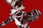  2018 animatronic anthro canine digital_media_(artwork) eye_patch eyewear five_nights_at_freddy&#039;s five_nights_at_freddy&#039;s_2 fox hi_res hook machine male mammal poruteno31 robot simple_background video_games withered_foxy_(fnaf) 