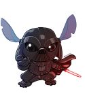  2016 alien alpha_channel black_clothing cape claws clothed clothing crossover darth_vader digital_drawing_(artwork) digital_media_(artwork) disney experiment_(species) glowing holding_object holding_weapon lightsaber lilo_and_stitch mask notched_ear simple_background skywakko solo star_wars stitch transparent_background weapon 