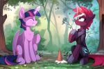  2018 annoyed broken_horn dessert digital_media_(artwork) duo edit equine eyes_closed feathered_wings feathers female feral food forest friendship_is_magic hair horn ice_cream invalid_tag mammal my_little_pony my_little_pony_the_movie outside tempest_shadow_(mlp) tree twilight_sparkle_(mlp) unicorn winged_unicorn wings yakovlev-vad 