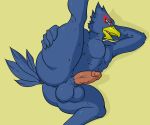  a-side anthro avian balls butt falco_lombardi male muscular nintendo nude penis solo star_fox video_games 