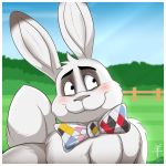  aaron_(artist) blush bow_tie lagomorph male mammal marlon_bundo rabbit 