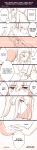  1boy 1girl absurdres bangs blush collarbone comic commentary_request couple darling_in_the_franxx english eyebrows_visible_through_hair face-to-face fingernails flower forehead-to-forehead hair_flower hair_ornament hetero highres hiro_(darling_in_the_franxx) holding horns long_hair looking_at_another monochrome nightgown oni_horns pajamas short_hair signature sleeveless speech_bubble toma_(norishio) zero_two_(darling_in_the_franxx) 