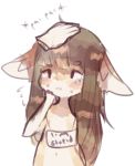  2018 blush brown_hair canine colored_sketch corgi disembodied_hand dog english_text female fredek666 hair hand_on_chin hand_on_head headpat long_hair mammal marie navel nude sign simple_background solo text white_background 