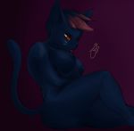  anthro areola big_breasts breasts cat dyed_fur erect_nipples feline female hand_on_breast huwon licking mae_(nitw) mammal night_in_the_woods nipples notched_ear one_eye_closed purple_background red_eyes simple_background tongue tongue_out whiskers 