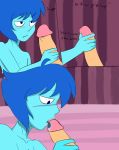  absurd_res alien ambiguous_gender angry blush cartoon_network comic dialogue disembodied_penis duo english_text erection gem_(species) handjob hi_res humanoid humanoid_penis lapis_lazuli_(steven_universe) licking male male/ambiguous not_furry oral penis penis_lick sex solo_focus steven_universe text tongue tongue_out unknown_artist 