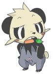  2014 balls blush_sticker censored cub doneru erection feral male nintendo open_mouth pancham penis pok&eacute;mon pok&eacute;mon_(species) semi-anthro simple_background solo teeth tongue video_games white_background young 