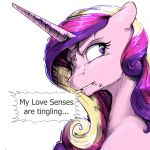  ... 2018 alpha_channel bust_portrait clenched_teeth dialogue english_text equine eyebrows eyelashes female feral friendship_is_magic hair horn long_horn looking_back low_res mammal multicolored_hair my_little_pony portrait princess_cadance_(mlp) purple_eyes serious silfoe simple_background sketch solo speech_bubble teeth text transparent_background 
