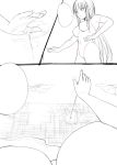  blank_speech_bubble breasts city copyright_request destruction energy_beam from_above giantess huge_giantess landscape medium_breasts nude rakia_(ds00309) sketch 