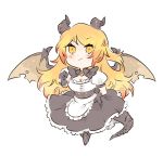  alternate_color alternate_costume alternate_eye_color alternate_hairstyle apron black_dress blonde_hair blush breasts chibi cleavage closed_mouth commission dragon_(monster_girl_encyclopedia) dragon_horns dragon_tail dragon_wings dress enmaided full_body gradient_hair hand_on_hip hand_up horns joolz long_hair looking_at_viewer maid maid_apron monster_girl monster_girl_encyclopedia multicolored_hair puffy_short_sleeves puffy_sleeves short_sleeves simple_background smile solo spread_wings standing tail waist_apron white_apron white_background wings yellow_eyes 