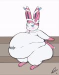  &lt;3 animated anonymous anthro anthrofied belly bellyfuck bellyjob big_belly blue_eyes deep_navel disembodied_penis dullpoint eeveelution female fur hi_res male male/female mammal navel navel_fetish navel_penetration navel_poke nintendo obese overweight penetration penis pink_fur pok&eacute;mon pok&eacute;mon_(species) sex solo sylveon tanya_(dullpoint) text video_games white_fur 