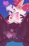  2018 absurd_res anthro anus areola bedroom_eyes big_breasts breast_grab breast_squeeze breasts breath butt canine clitoris delphox erect_nipples female fur half-closed_eyes hand_on_breast hi_res holding_breast in_heat inner_ear_fluff inviting lactating looking_at_viewer mammal milk nails navel nintendo nipples nude open_mouth pink_nose pok&eacute;mon pok&eacute;mon_(species) presenting puffy_anus pussy pussy_juice red_eyes regalia_(artist) seductive solo steam sweat tongue tongue_out video_games 