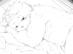  2017 anthro bed_sheet bedding blush canine dog halu_1129 looking_at_viewer lying male mammal nude slightly_chubby solo 