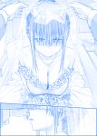  bad_anatomy bare_shoulders blue bouquet breasts check_commentary cleavage closed_mouth comic commentary commentary_request crying dress earrings flower getsuyoubi_no_tawawa hair_bun hair_over_eyes himura_kiseki jewelry large_breasts lifted_by_another lips looking_at_viewer maegami-chan_(tawawa) monochrome multiple_views necklace out_of_frame parted_lips pov pov_hands sidelocks smile solo_focus sparkle strapless strapless_dress streaming_tears tearing_up tears veil veil_lift wedding wedding_dress 