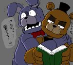  2018 ak_akikaze animatronic anthro bear bonnie_(fnaf) bow_tie digital_media_(artwork) five_nights_at_freddy&#039;s freddy_(fnaf) lagomorph low_res machine mammal rabbit robot simple_background video_games 