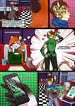  anthro ash_(ashkelling) brown_fur brown_hair clothed clothing comic costume domination duo feline female female_domination fur green_eyes hair hero keilani leopard male mammal mind_control red_hair scarlet-frost smile spots stripes tiger white_fur 