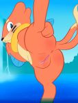  blush buizel butt female fur happy looking_at_viewer looking_back low_res nintendo orange_fur orgasm outside pok&eacute;mon pok&eacute;mon_(species) presenting presenting_pussy pussy rear_view solo spread_legs spreading tan_fur thanu video_games waterfall 