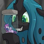  2018 changeling duo equine female feral friendship_is_magic green_eyes hair hi_res horn mammal micro my_little_pony queen_chrysalis_(mlp) skitterpone slit_pupils twilight_sparkle_(mlp) winged_unicorn wings 