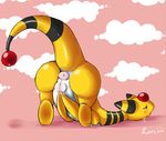  ampharos anus ass_up butt cloud crying female half-closed_eyes long_tail nintendo pok&#233;mon pokemon pussy raised_tail solo tears video_games wide_hips zanthia zanthu 