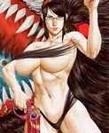  abs areolae bad_id bad_pixiv_id bayonetta bayonetta_(character) black_hair breasts douganebuibui earrings glasses gun hair_censor hair_over_breasts hair_over_crotch huge_breasts jewelry lipstick long_hair makeup mole mole_under_mouth muscle muscular_female navel purple_eyes solo very_long_hair weapon 