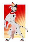  2018 4_toes anatomically_correct animal_genitalia animal_penis balls canine canine_penis claws collar dalmatian digital_media_(artwork) digitigrade dog erection feral fur hair hi_res hindpaw jace_(sithman91) knot looking_at_viewer male mammal pawpads paws penis psy101 simple_background smile solo spots spotted_fur standing toe_claws toes tongue tongue_out white_fur 