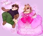  anthro bear beauty_mark clothed clothing crossdressing crown dress floating gloves gummyparade jewelry makeup male mammal mustelid necklace pants princess royalty rush_eloc sequence shirt transformation 