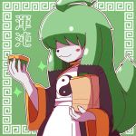  1girl artist_request chinese_clothes futaba_channel green_hair long_hair smile solo 