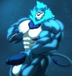  anthro balls bastroceive big_balls big_muscles big_penis blue_fur blue_nipples blue_penis countershading erection feline fur lion male male_lactation mammal masturbation mizu_raion muscular muscular_male nipples pec_milking penis projectile_lactation solo white_balls white_fur 