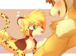  all_fours anthro cheetah cum feline friends lion male male/male mammal oral sex zionnicoz 