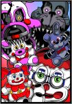  2018 absurd_res animatronic anthro baby_(fnafsl) bonnie_(fnaf) canine digital_media_(artwork) female five_nights_at_freddy&#039;s five_nights_at_freddy&#039;s_4 fox funtime_foxy_(fnaf) glowing glowing_eyes green_eyes group hi_res humanoid lagomorph machine male mammal nightmare_bonnie_(fnaf) nightmare_mangle_(fnaf) plushie rabbit robot shu_20625 simple_background sister_location teeth video_games 