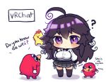  ? ahoge black_legwear black_skirt blush breasts chibi knuckles_the_echidna large_breasts long_sleeves messy_hair monar nyarla_(osiimi) original osiimi panties pleated_skirt purple_eyes purple_hair shirt side-tie_panties simple_background skirt sonic_the_hedgehog standing thighhighs ugandan_knuckles underwear vrchat white_background white_shirt 