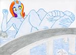  2017 anthro anthrofied barefoot braxia_(artist) breasts bridge equine feet female foot_focus friendship_is_magic hair horn macro mammal multicolored_hair my_little_pony nude sassy_saddles_(mlp) soles solo toes unicorn wrinkle 