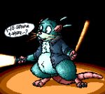  baton chipp clothing digital_media_(artwork) emenius flashlight flygon_(artist) jacket mammal pixel_(artwork) rat rodent solo weapon 