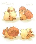  2016 duo eyes_closed fur growlithe kanannbo nintendo pok&eacute;mon pok&eacute;mon_(species) simple_background video_games vulpix 