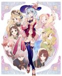  6+girls art_nouveau atelier_(series) atelier_ayesha atelier_iris_eternal_mana atelier_marie atelier_meruru atelier_sophie atelier_viorate ayesha_altugle blonde_hair blue_eyes blue_hair brown_hair collage finger_to_mouth full_body grey_hair hat highres key_visual klein_kiesling long_hair long_sleeves mana_khemia mana_khemia_(series) marie_(atelier) merurulince_rede_arls multiple_boys multiple_girls nelke_to_densetsu_no_renkinjutsushi_tachi nelke_von_luchetam noco_(adamas) official_art one_eye_closed pink_hair purple_eyes short_hair shushing side_ponytail sophie_neuenmuller vayne_aurelius viorate_platane 