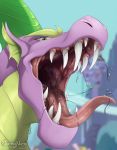  dragon drooling friendship_is_magic green_eyes male mouth_shot my_little_pony nummynumz purple_scales saliva scales spike_(mlp) teeth tongue tongue_out vore 