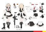  apron assault_rifle bangs black_footwear blonde_hair blue_eyes blush boots braid breasts character_name closed_mouth commentary_request corset cropped_jacket dress eyebrows_visible_through_hair g36 g36_(girls_frontline) german_flag girls_frontline gloves gradient_hair gun hair_between_eyes hair_ornament hand_on_hip highres knee_boots leg_garter long_hair looking_at_viewer maid maid_apron maid_headdress medium_breasts multicolored_hair multiple_views neck_ribbon pouch puffy_short_sleeves puffy_sleeves red_ribbon ribbon rifle short_sleeves shuzi sidelocks simple_background single_braid sleeveless_jacket thighs tsurime very_long_hair weapon white_gloves 