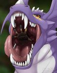 dragon dragoneer_(character) nummynumz open_mouth oral_vore purple_skin red_eyes saliva swallowing teeth tongue tongue_out vore 