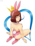  1girl artist_name ass bare_shoulders blue_eyes breasts bunny_ears bunnysuit canime cleavage detached_collar fake_animal_ears high_heels kairi_(kingdom_hearts) kingdom_hearts looking_at_viewer red_hair signature solo 
