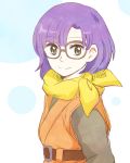  chrono_trigger commentary_request glasses highres lucca_ashtear mizushima_(kazami4) purple_hair short_hair smile solo 