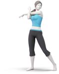  1girl 3d absurdres barefoot midriff ponytail super_smash_bros. white_skin wii_fit wii_fit_trainer 