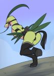  anthro bdsm blush butt buttplug buttplug_tail grovyle hoof_boots male muzzle_(disambiguation) nintendo petplay plug pok&eacute;mon pok&eacute;mon_(species) ponyplay roleplay sex_toy video_games zinnick 
