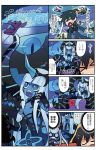  &gt;_&lt; 1boy 1girl 4koma artist_name blue_eyes blue_hair blue_skin bodysuit cellphone comic copyright_name darling_in_the_franxx flower hibiscus highres hiro_(darling_in_the_franxx) long_hair mato_(mozu_hayanie) phone pilot_suit self_shot sharp_teeth smartphone sweat taking_picture teeth tentacles translated 