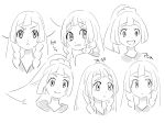  amagaeru_(amapippi052525) braid commentary_request expressions frown greyscale lillie_(pokemon) long_hair monochrome open_mouth pokemon pokemon_(game) pokemon_sm ponytail side_braid smile tearing_up tears twin_braids 