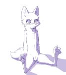  2018 anthro barely_visible_genitalia blue_and_white blush canine chest_tuft claws disney female flat_chested fox fuel_(artist) mammal monochrome neck_tuft nude pawpads pussy simple_background sitting skye_(zootopia) subtle_pussy toe_claws tuft white_background zootopia 