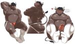  &lt;3 2018 barazoku blush bovine cattle circumcised clothing collage crossed_arms english_text erection hand_behind_head horn humanoid_penis kemono legwear looking_back male mammal penis sheeporwolf simple_background sitting socks solo steam text underwear white_background 