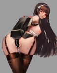  anus areolae ass bangs bar_censor black_hair black_legwear blunt_bangs blush breasts censored dinergate_(girls_frontline) dress dress_pull elbow_gloves eyebrows_visible_through_hair flower garter_straps girls_frontline gloves grey_background hair_flower hair_ornament hairband highres kibellin large_breasts lipstick long_hair looking_at_viewer machine makeup nipples object_insertion parted_lips puffy_nipples pussy qbz-95_(girls_frontline) sex_machine sidelocks simple_background skindentation solo teeth thighhighs thighs very_long_hair white_gloves white_hairband yellow_eyes 