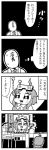  1girl 4koma :d apron arcade_stick bkub comic commentary_request controller eyebrows_visible_through_hair faceless faceless_male fantasista_(arcade) game_controller gloves greyscale hair_ornament halftone hand_on_own_head highres joystick looking_up monochrome necktie night open_mouth sailor_collar shirt short_hair sidelocks sign simple_background sis-tan sleeveless sleeveless_shirt smile sparkle speech_bubble star star-shaped_pupils star_hair_ornament sweat sweatdrop symbol-shaped_pupils talking thought_bubble translated two-tone_background 