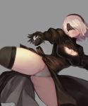  cleavage dress kibellin leotard nier_automata thighhighs yorha_no.2_type_b 