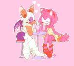  &lt;3 2018 absurd_res amy_rose anthro bat beverage boots clothing duo female female/female flat_chested footwear fur glass hair hairband hedgehog hi_res high_heels mammal pink_hair rouge_the_bat shoes short_hair simple_background smile sonic_(series) spacerocketbunny video_games white_fur wings 